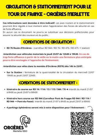Circulation est stationnement Orcieres 